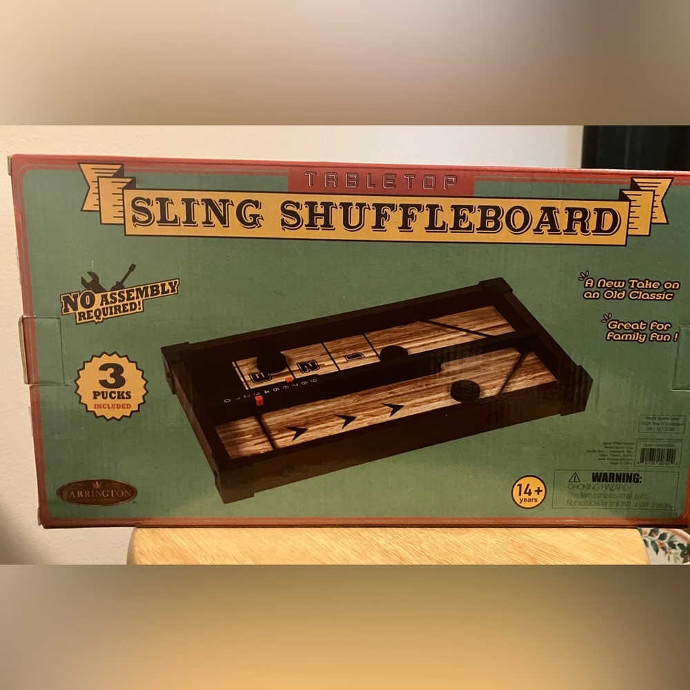 Barrington Tabletop Sling Shuffleboard Game - Black and Brown